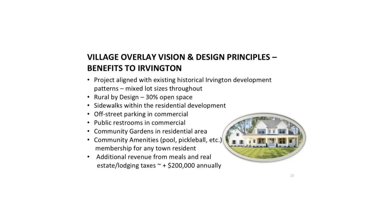 Village Overlay vision and design principles — benefits to Irvington