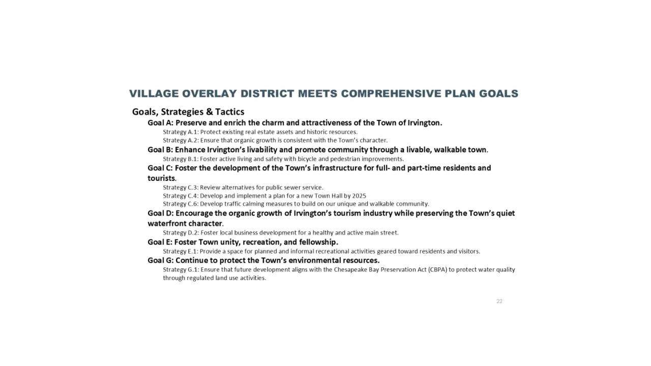 Village Overlay District meets comprehensive plan goals and strategies