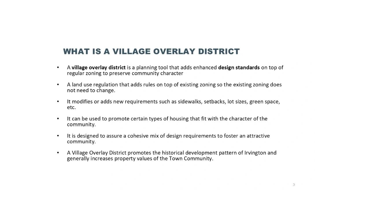 What is a Village Overlay District — planning tool overview
