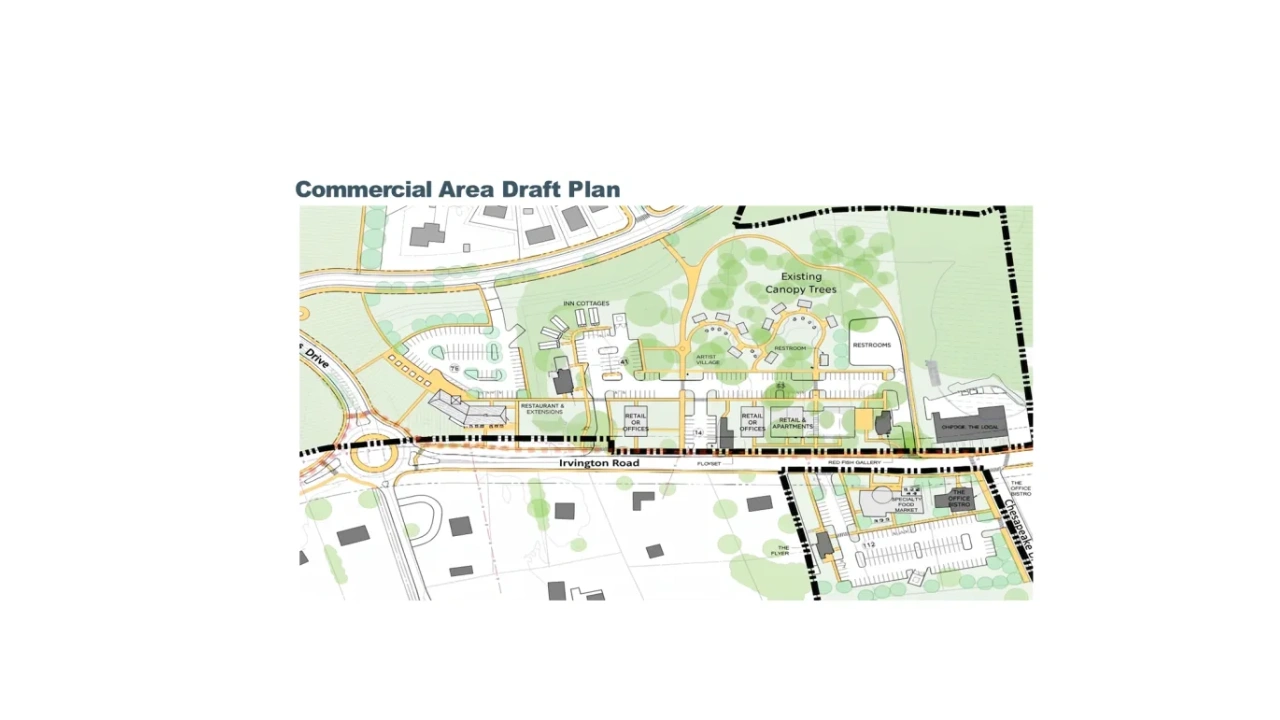 Commercial area draft plan — Irvington Road retail and restaurant